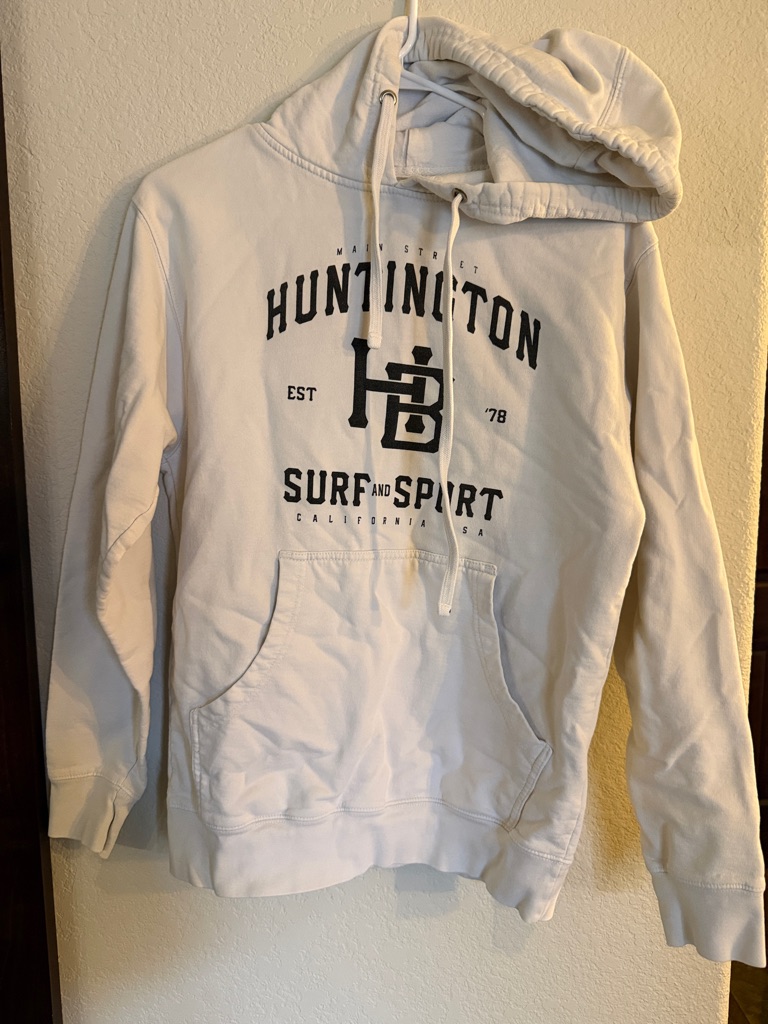 Surf And Sport Mens Cream Pullover Hoodie